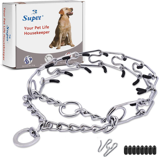 Dog Training Collar Adjustable Stainless Steel Chain Collar for Small Medium Large Dogs